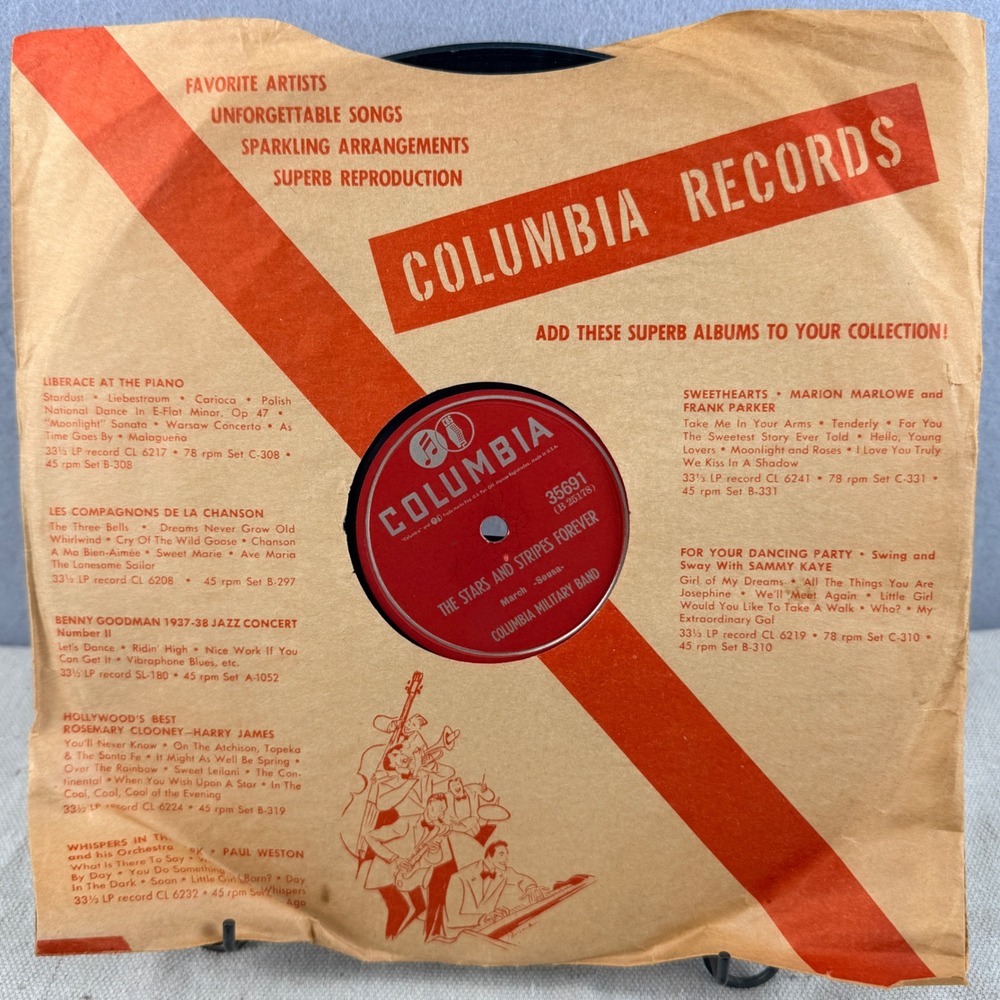 Columbia Military Band 35691 78 RPM Stars Stripes Forever Star Spangled Banner